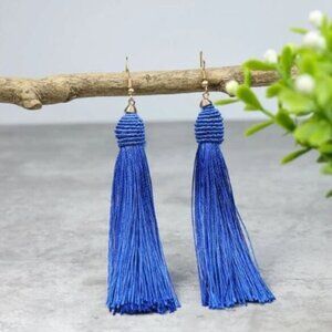 NWT Tassel Drop Earrings Royal Blue OneSize
